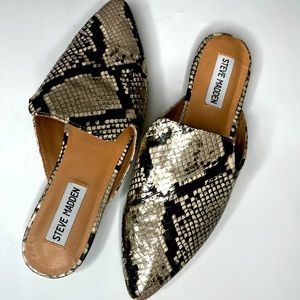 Steve Madden Reptile Slip On Mules 7.5